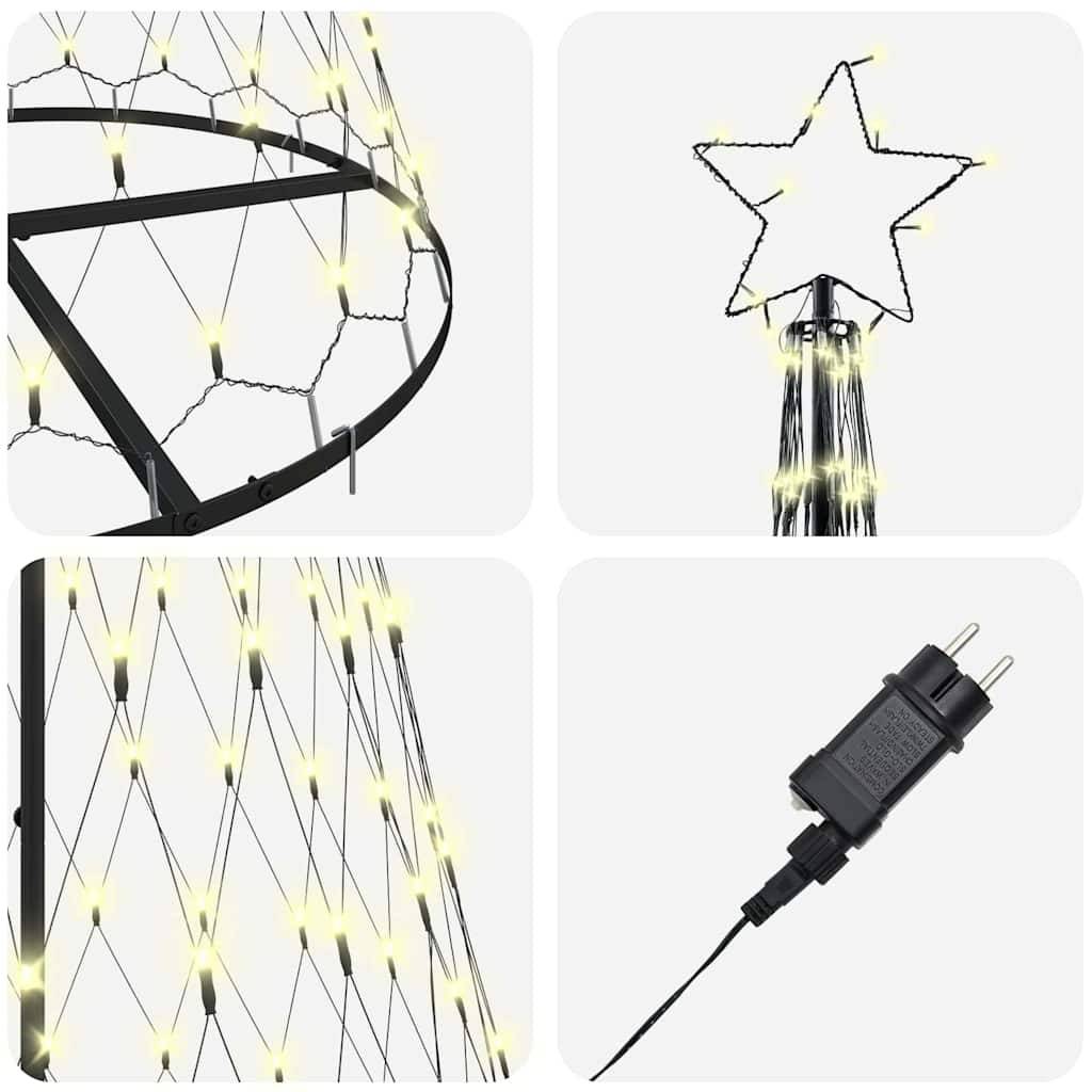 Vidaxl - Arbre de Noël LED avec 295 LED Blanc chaud 250 cm Métal vidaXL 42018783 - Image 7