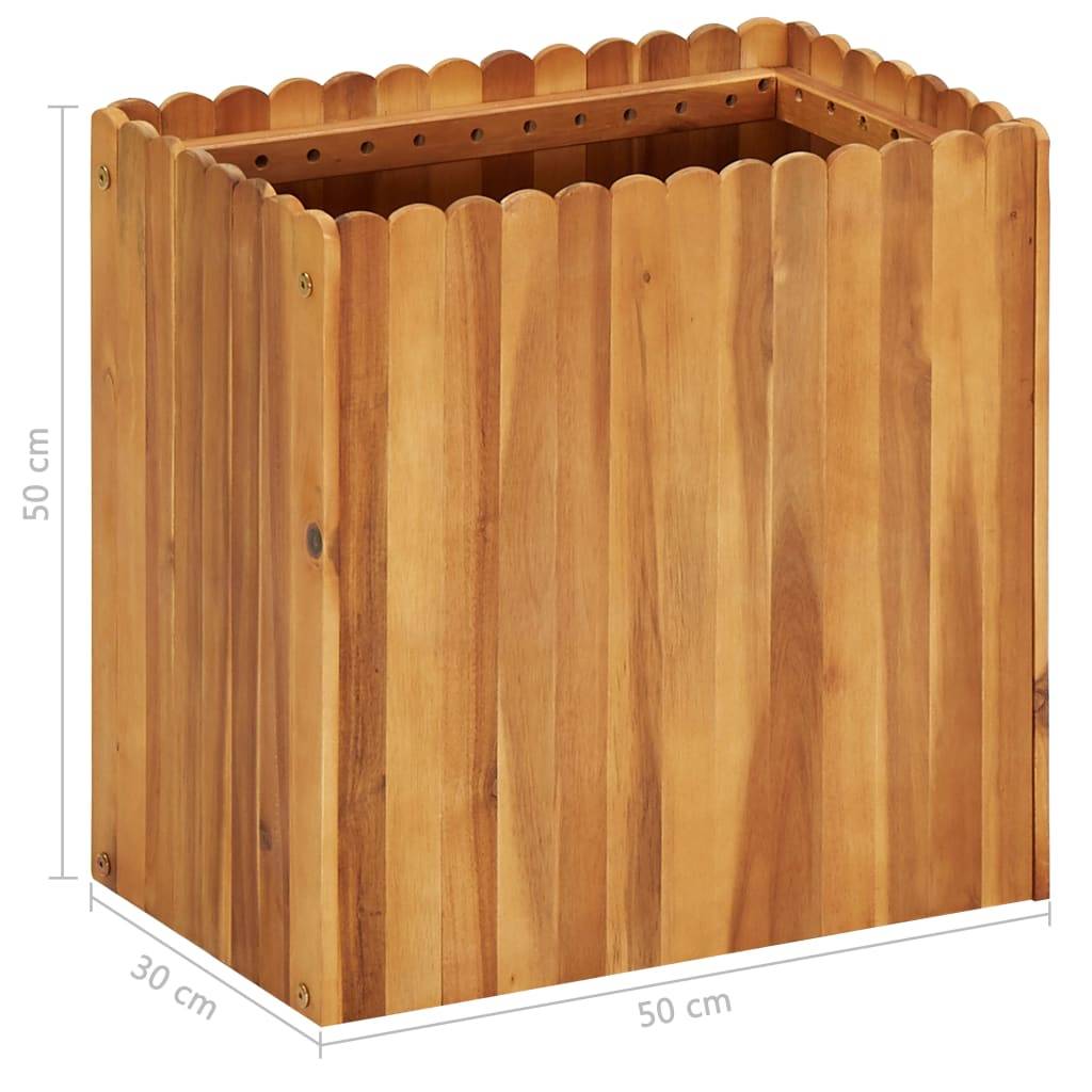 Helloshop26 - Jardinière lit surélevé plantes fleurs jardin 50 x 30 x 50 cm bois massif d'acacia - Image 5