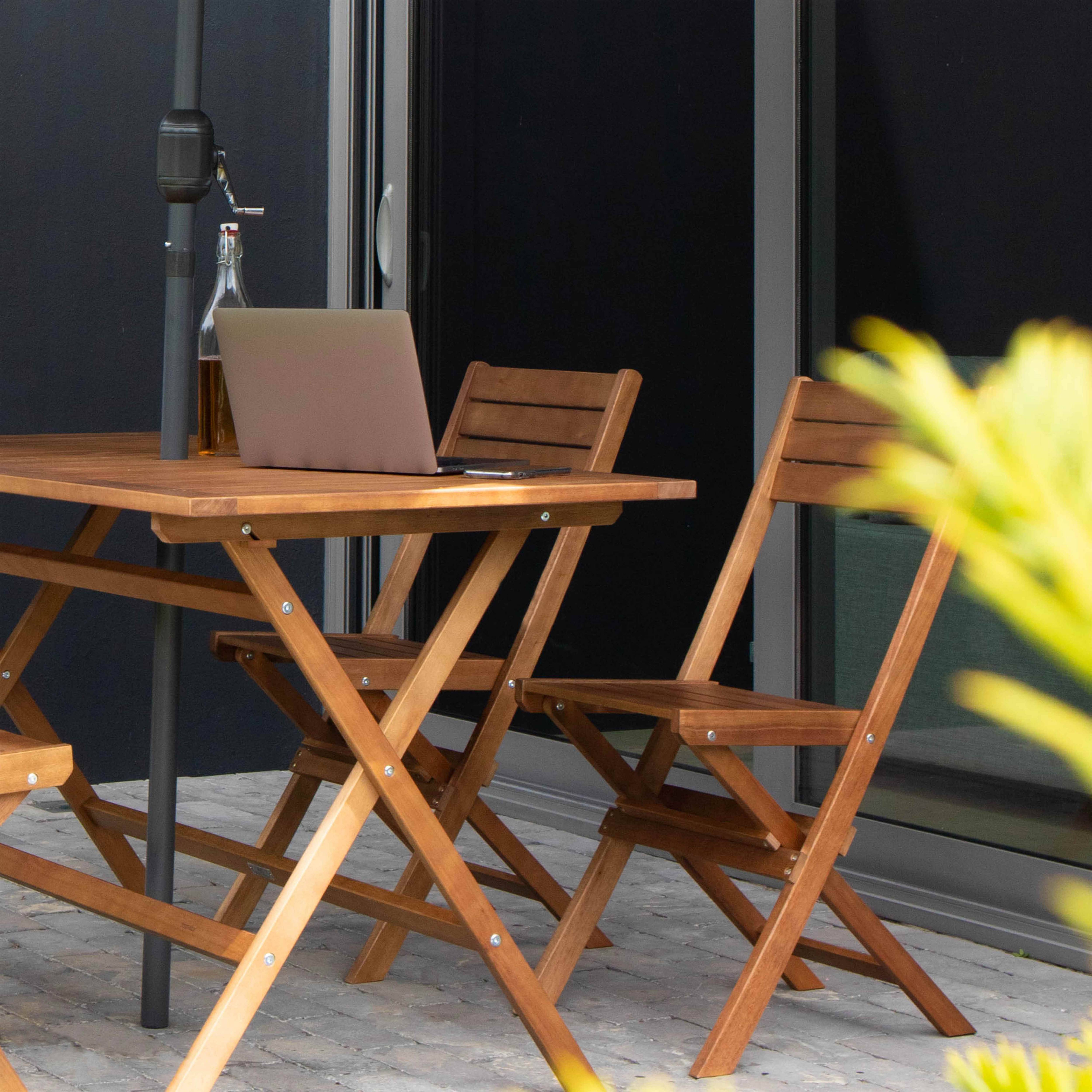 Oviala - Table de terrasse pliante en bois d'eucalyptus Sete - Oviala - Image 6