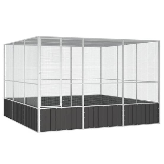 Abri Oiseaux XXL Acier Galvanisé Durable Élevage Anthracite 302x324cm - ComfortXL Outdoor Living - Image 1