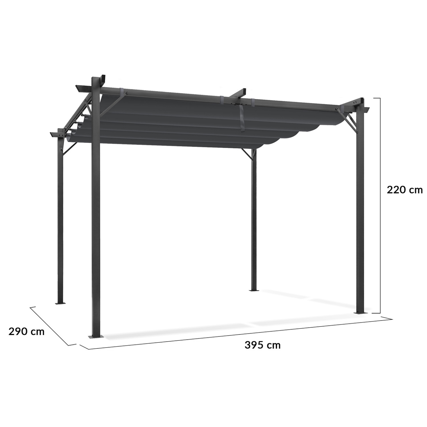 Pergola toit rétractable 4 pieds 3x4 M tonnelle gris anthracite - Image 5