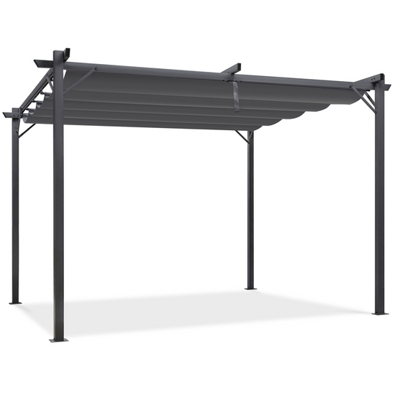 Pergola toit rétractable 4 pieds 3x4 M tonnelle gris anthracite - Image 2