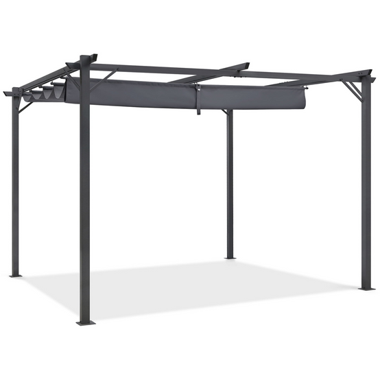 Pergola toit rétractable 4 pieds 3x4 M tonnelle gris anthracite - Image 4
