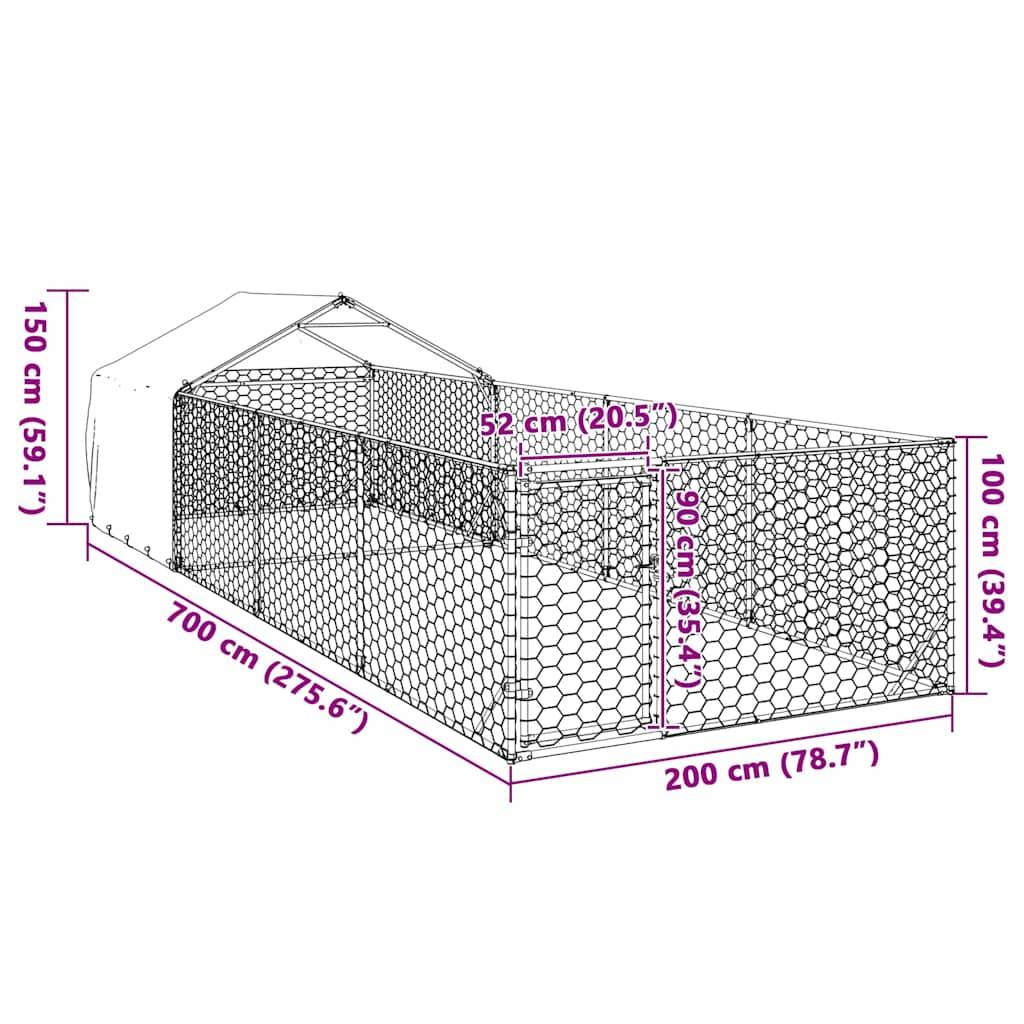 Chenil extérieur pour chien en acier galvanisé avec abri 7x2x1,5 m – ComfortXL Pet Living - Image 8