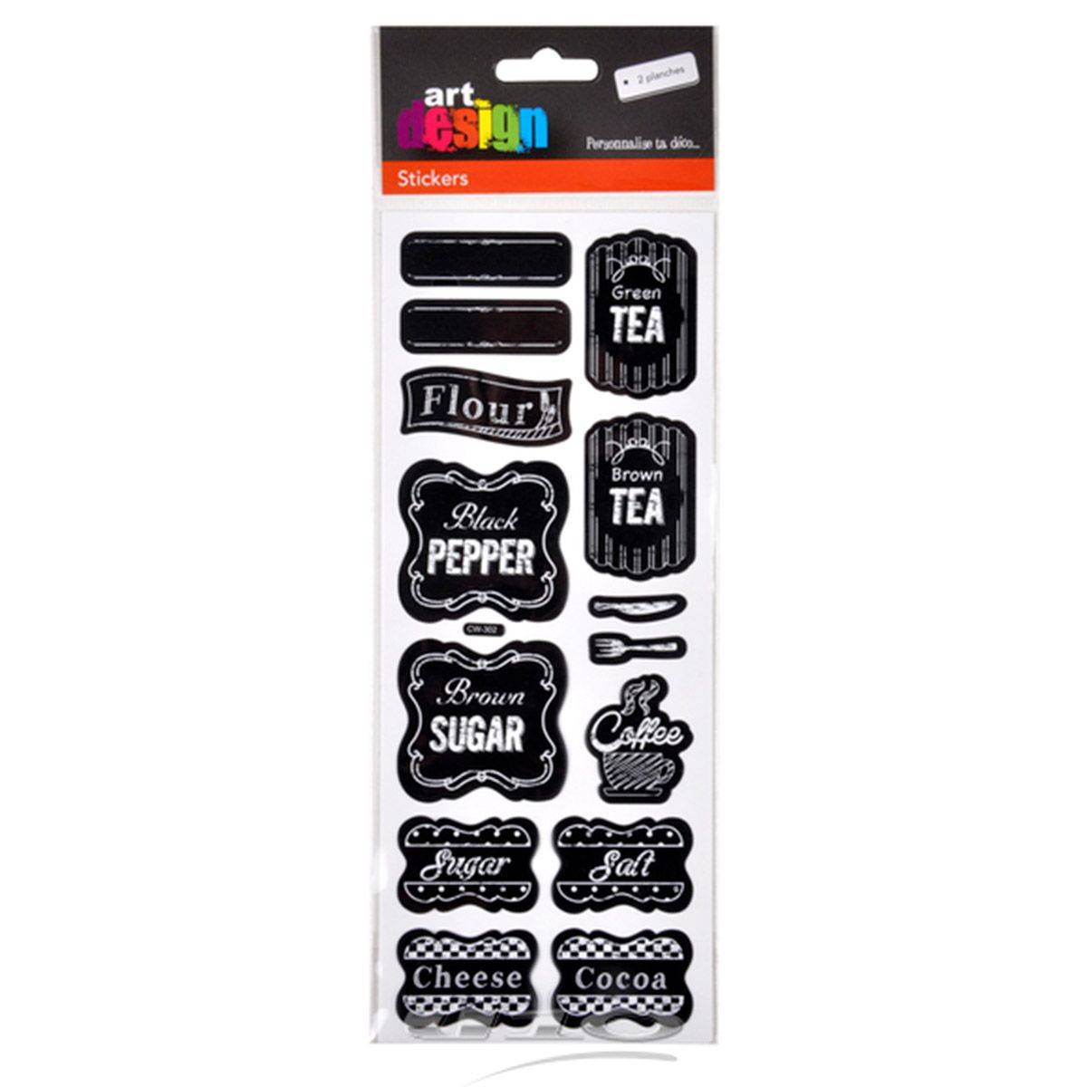 Stickers Ardoise "Cuisine" 10x25cm Noir - Image 2