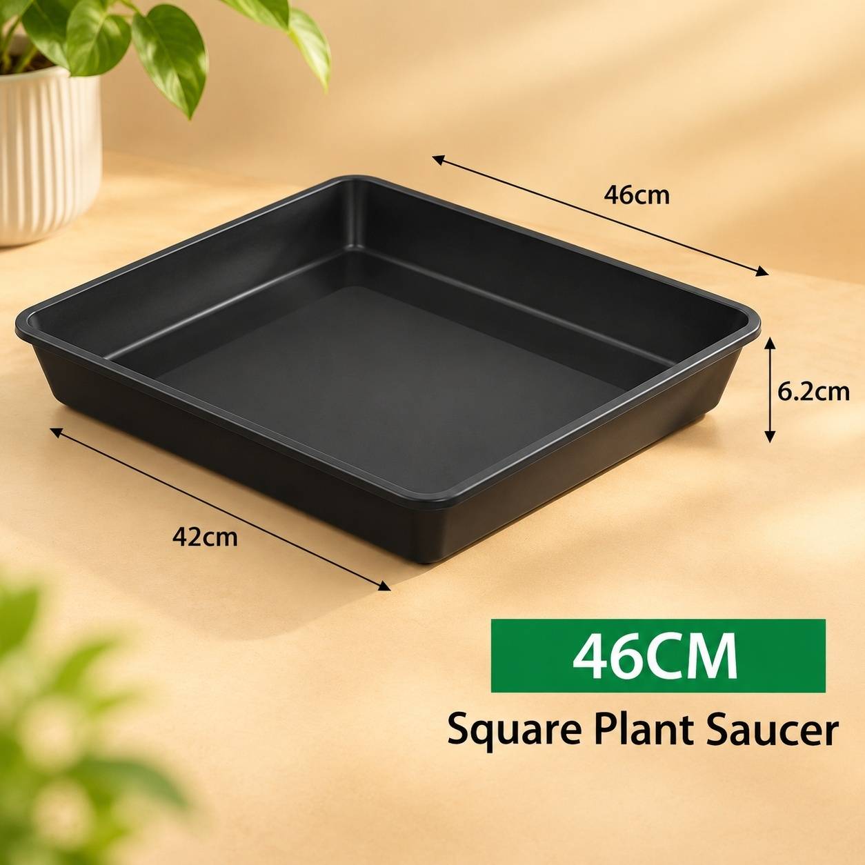 Soucoupes Carrées pour Plantes avec Plat de Rétention d'Eau Lot de 5 - Image 2