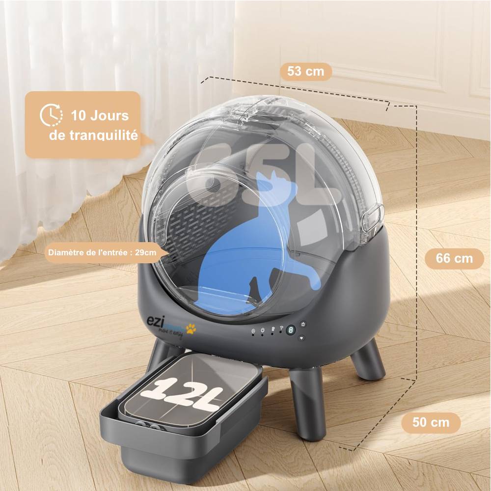 Litière robot autonettoyante connectée sans odeur pour chat – CatBot K6i – Eziclean - Image 3