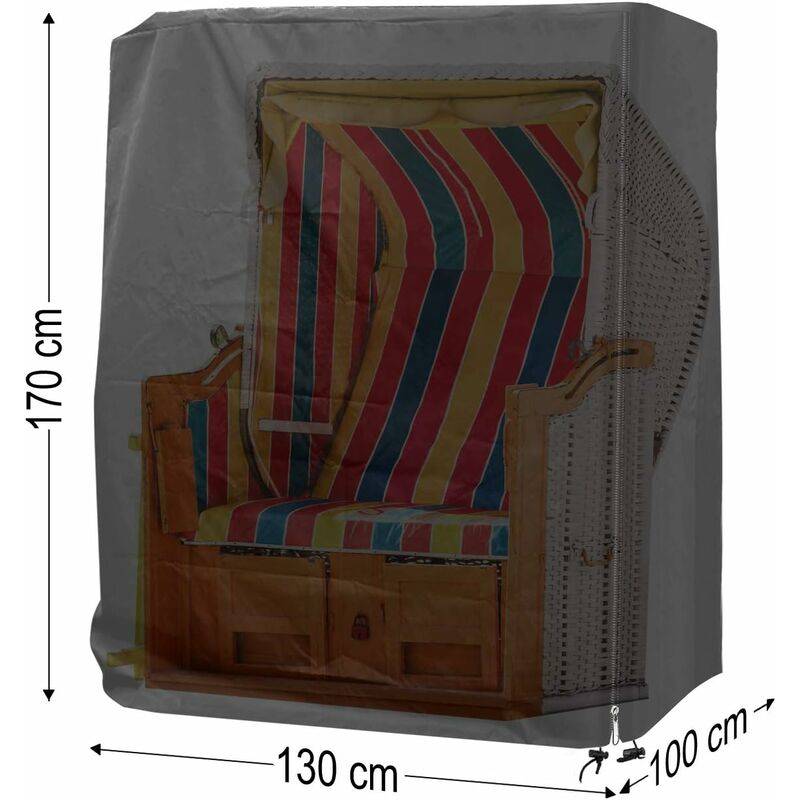 IntiMeg - Housse de protection pour fauteuil-cabine de plage, protection pour plage résistante aux UV, protection pour fauteuil-cabine de jardin 130x100x170cm - Image 2