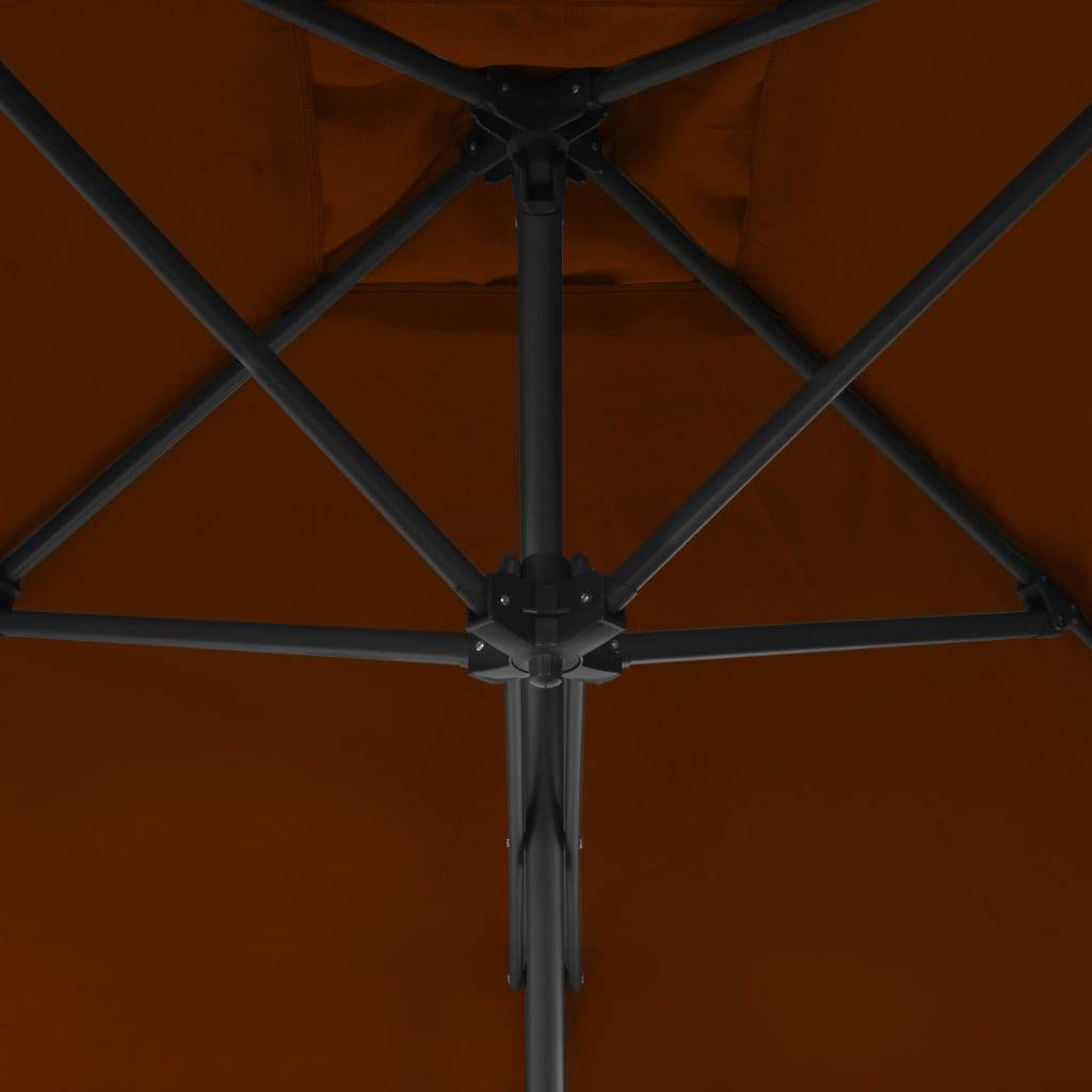 Helloshop26 - Parasol d'extérieur avec mât en acier 250 x 250 x 230 cm orange foncé - Image 4