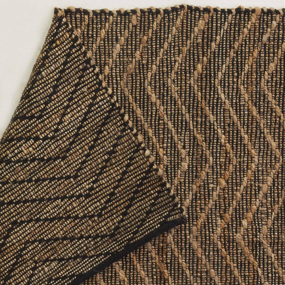 Aubry Gaspard - Tapis en jute et coton naturels Zig-zag Naturel et marron - 160 x 230 cm - Image 3