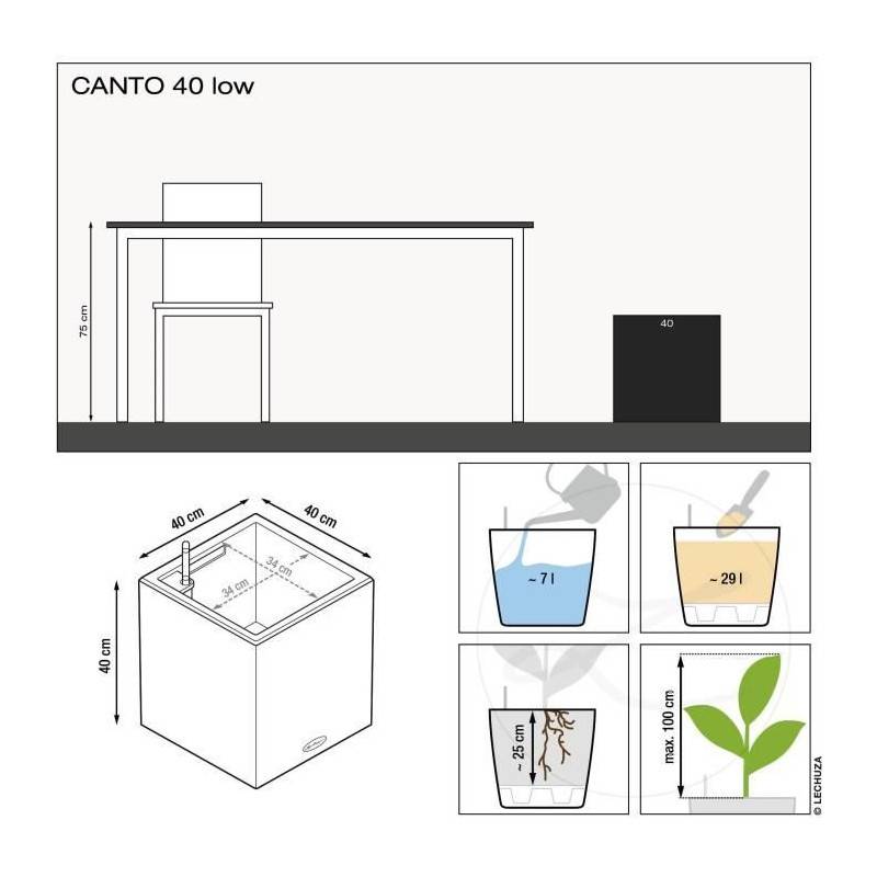 Lechuza - Lechuza Jardiniere Canto Color Square 40 All-in-one Beige 13721 - Image 3