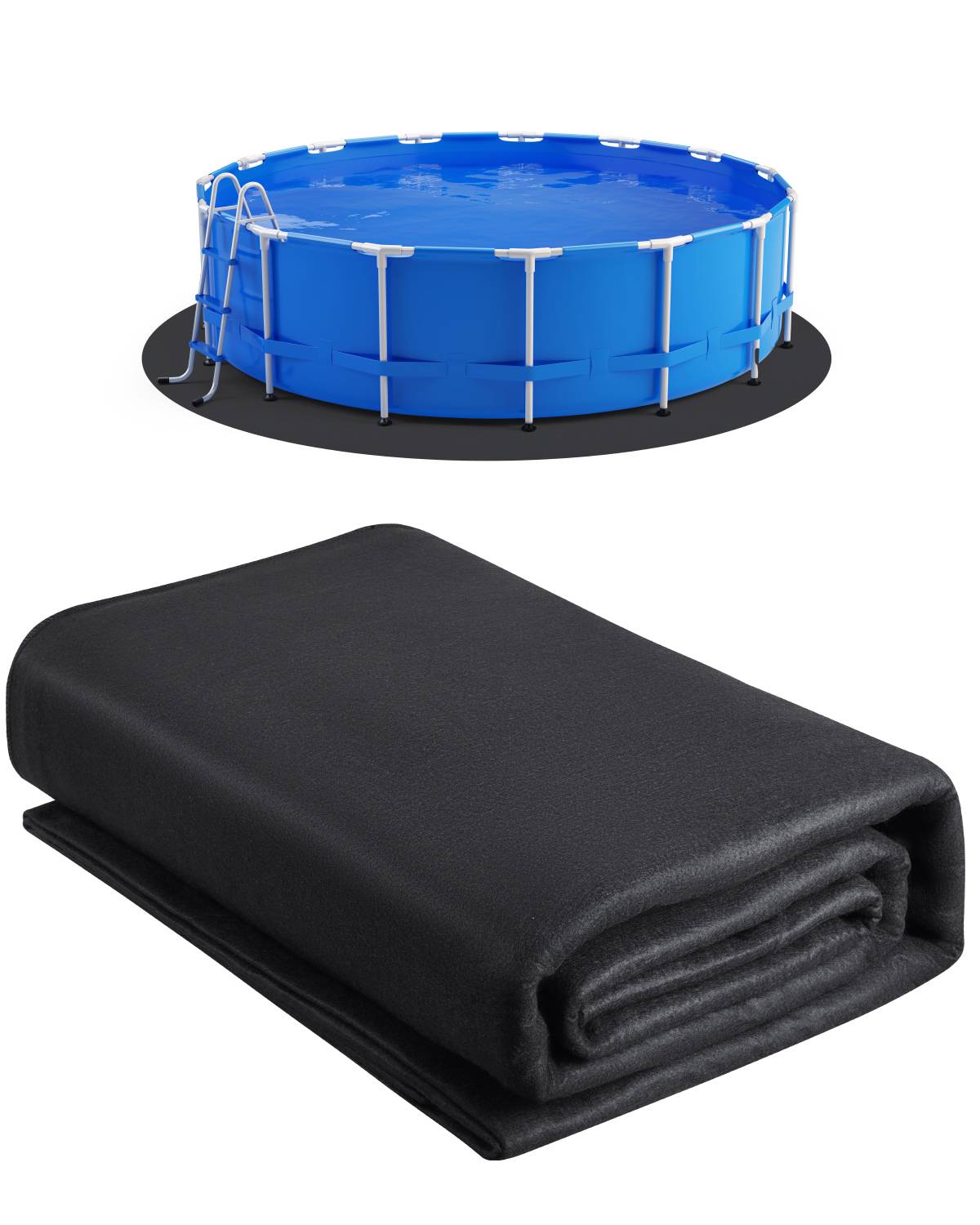 VEVOR Tapis de sol piscine 835 cm, sous-couche géotextile 180 g/m² pour piscines hors-sol rondes. - Image 1