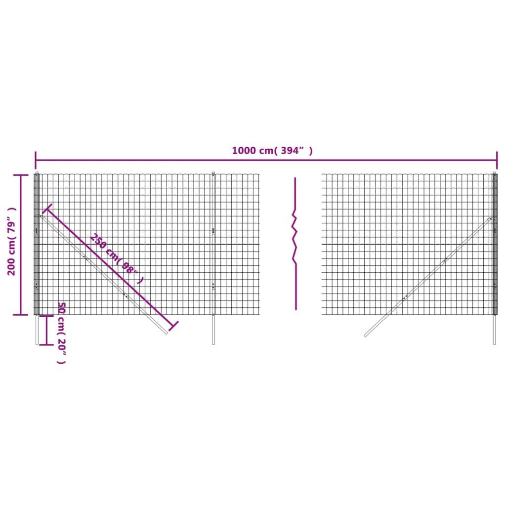 ComfortXL - Grillage Protection Acier Maison Barrière Animaux Robuste Anthracite 2x10m - ComfortXL Outdoor Living - Image 5