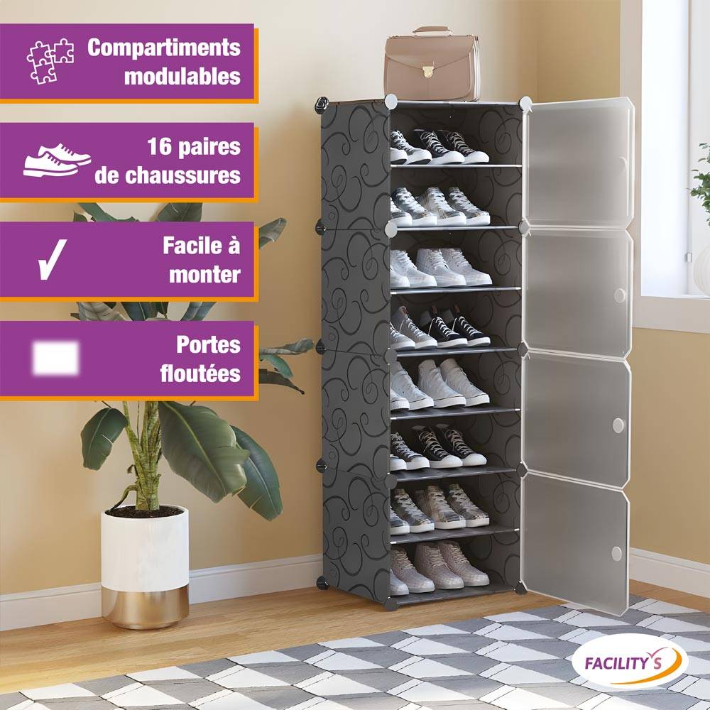 Étagère à chaussures modulable 16 paires - Image 2