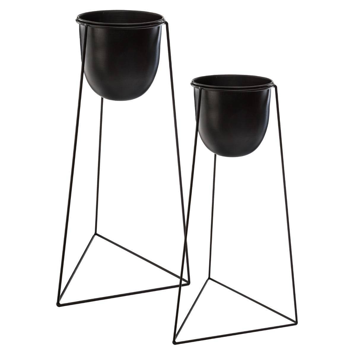 Atmosphera - Set de 2 pots métal noir - Atmosphera Créateur d'intérieur - Image 1