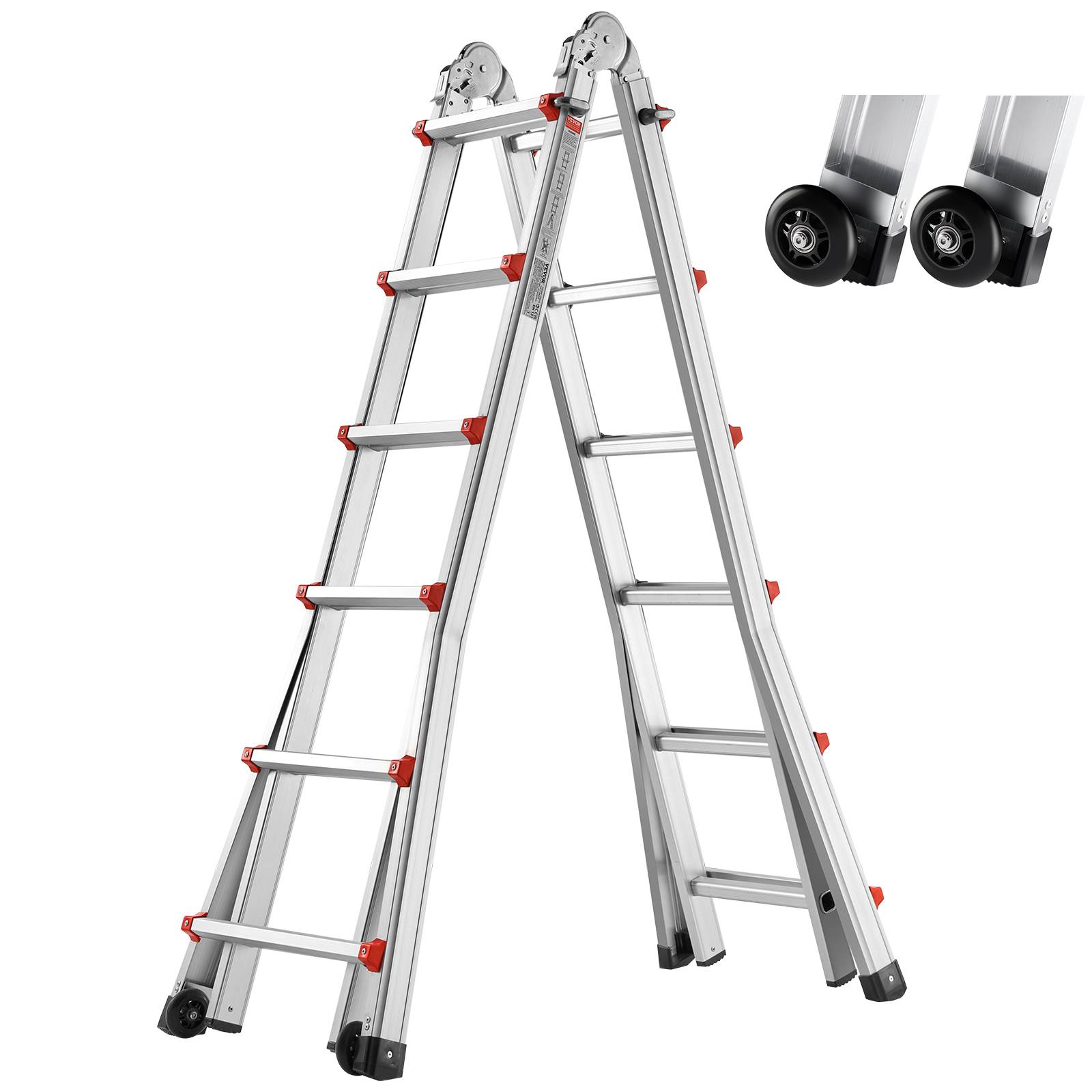Vevor - VEVOR Échelle télescopique A 20', alu, pliable, charge 330lb, int/ext, camping-car - Image 1