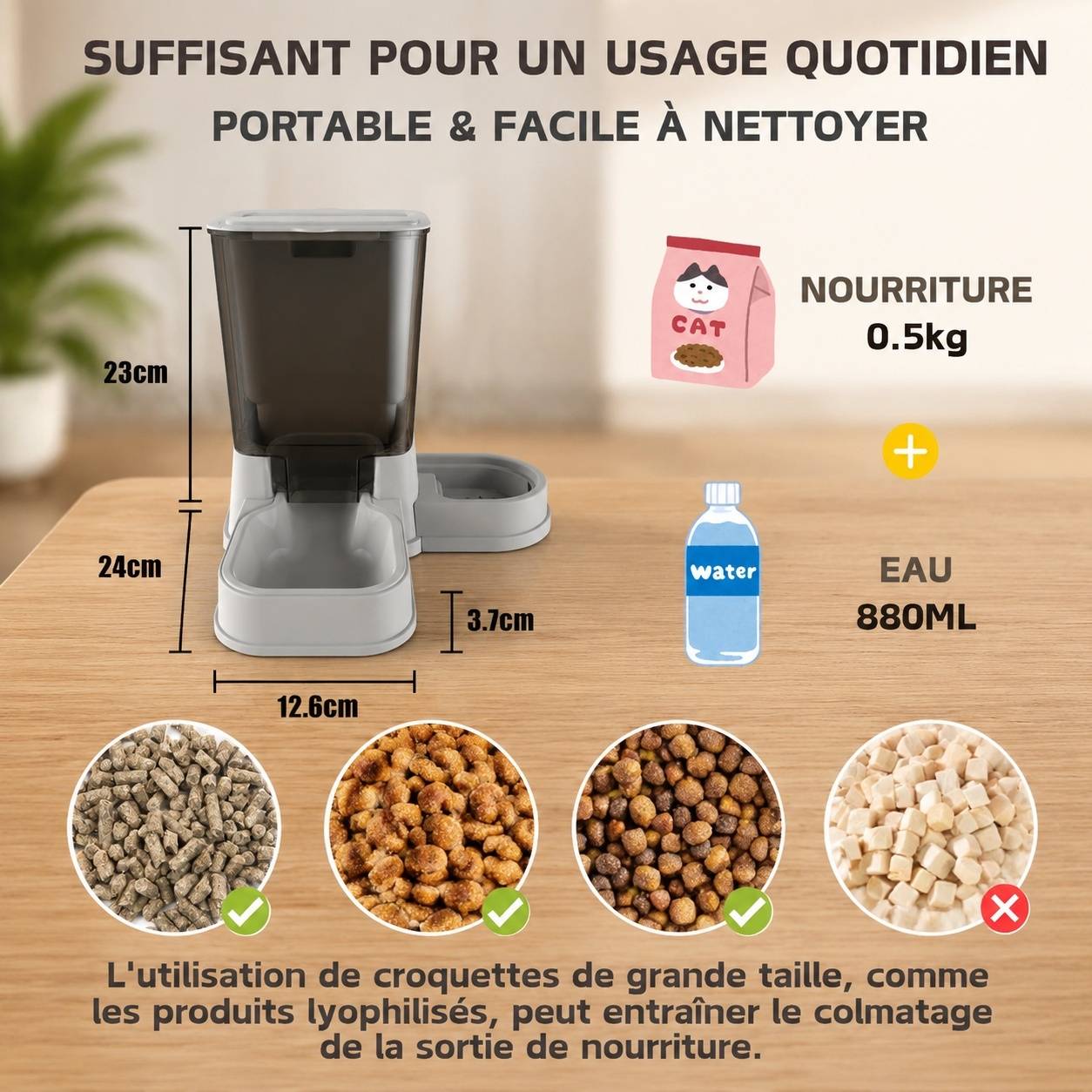 Distributeur Automatique 2 En 1 Pour Animaux Compagnons Eau Et Nourriture Sans Fuite Filtre Inclus - Image 6