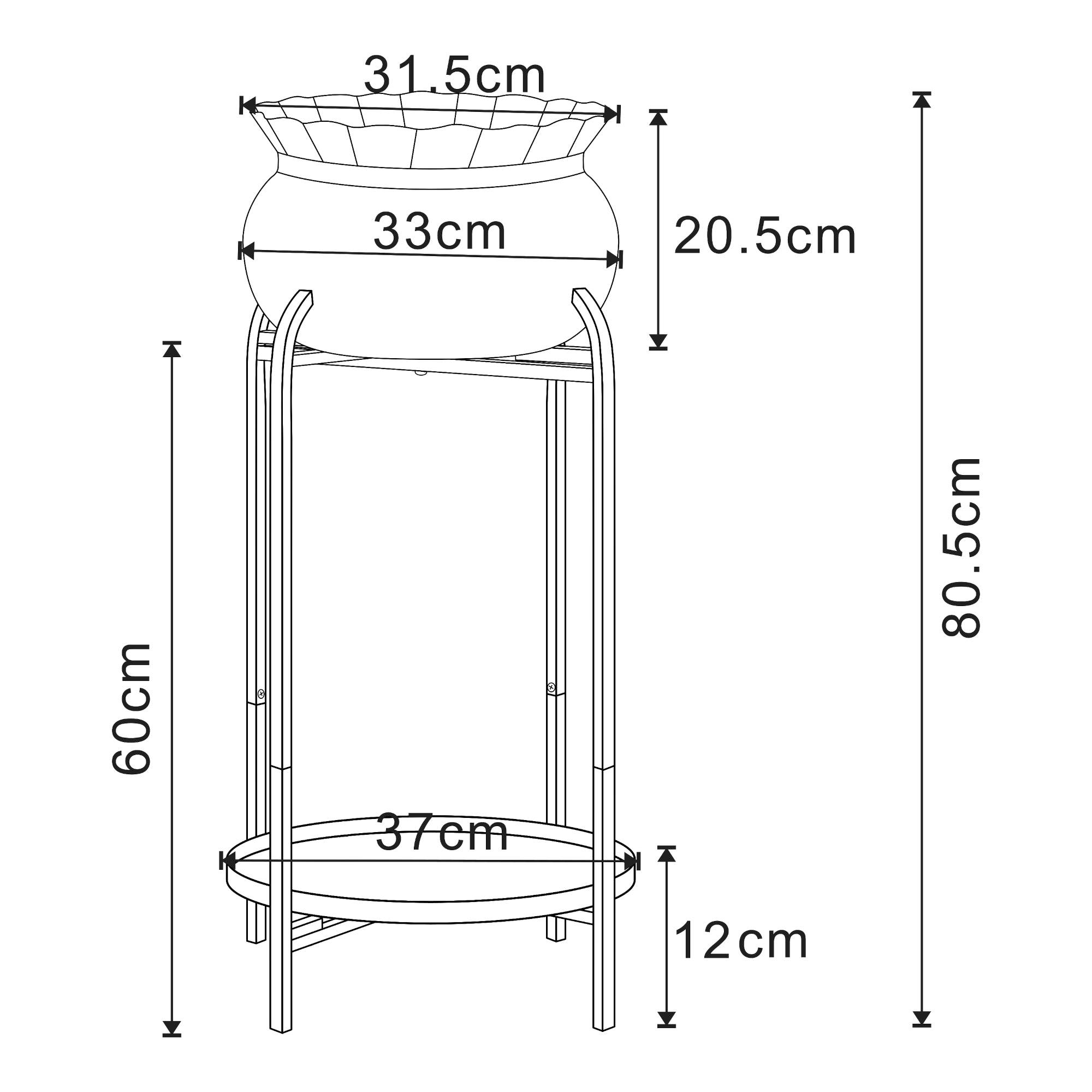 Porte-plantes style intemportel support 81 x 40 x 40 cm gris - Image 2