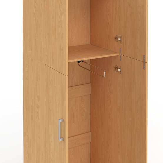 IDMARKET - Armoire 2 portes JULIANA bois penderie 50 cm avec étagère - Image 6
