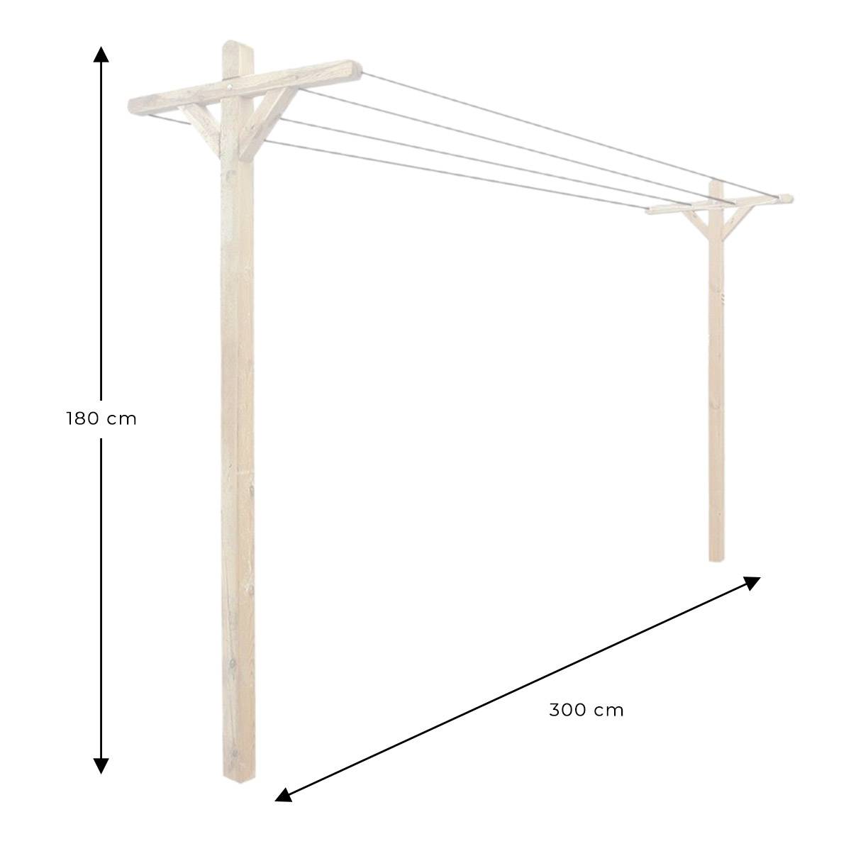 Kit étendoir à linge extérieur Séville + 2 supports à fixer - Cémonjardin - Image 4
