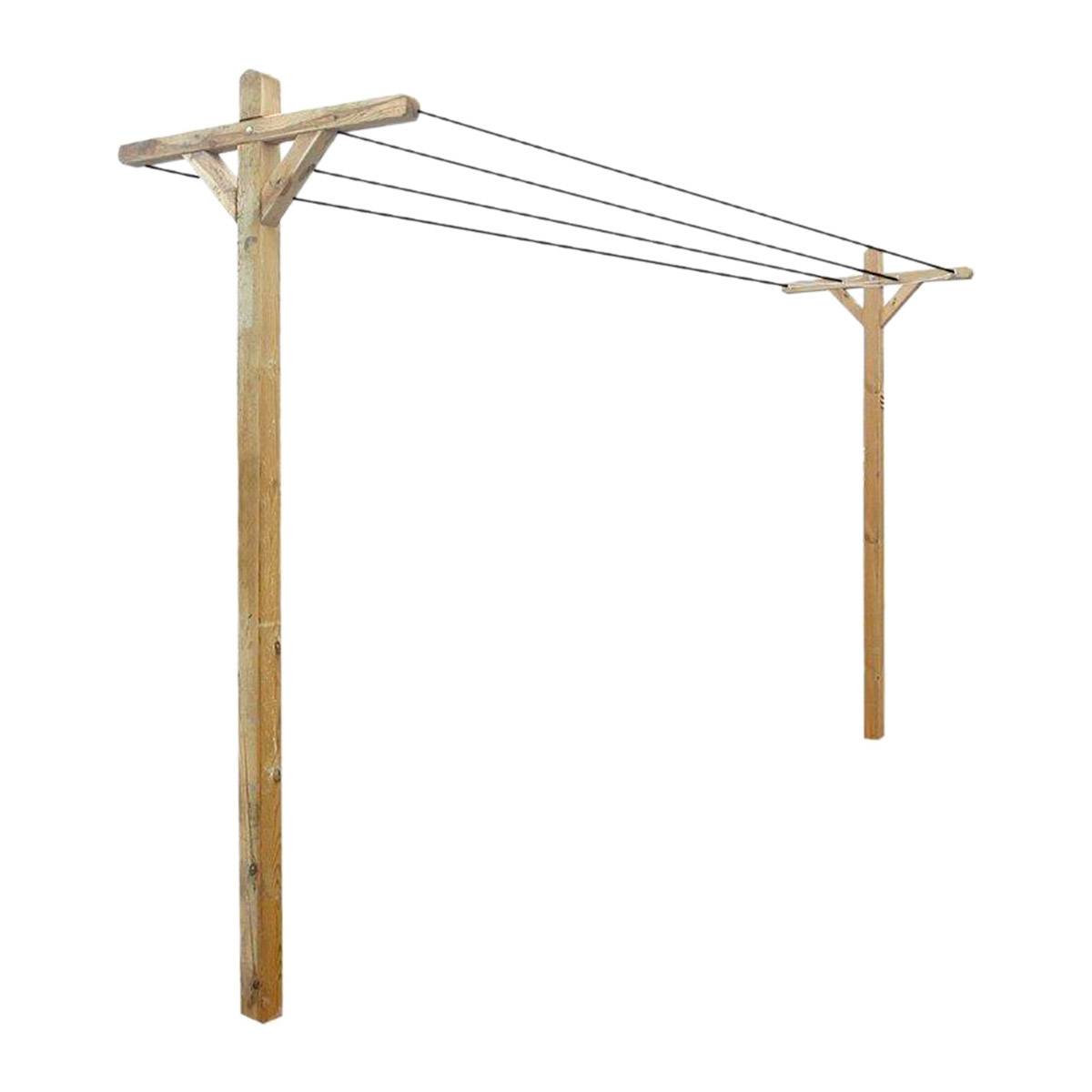 Kit étendoir à linge extérieur Séville + 2 supports à fixer - Cémonjardin - Image 2