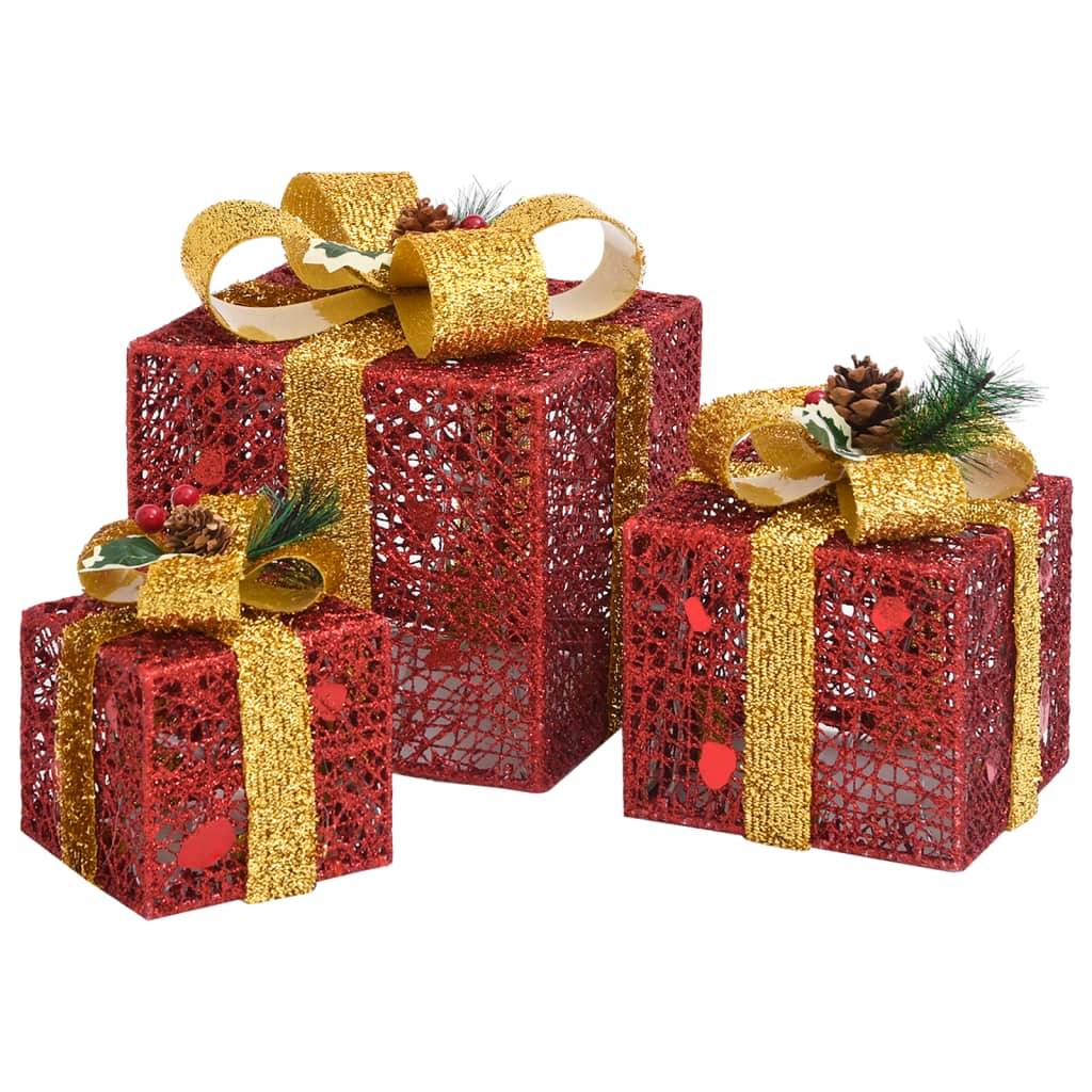 3 pcs Boîtes-cadeaux de Noël décoratives - Décoration Pour Noël Extérieur Intérieur-JU11973 - Image 4