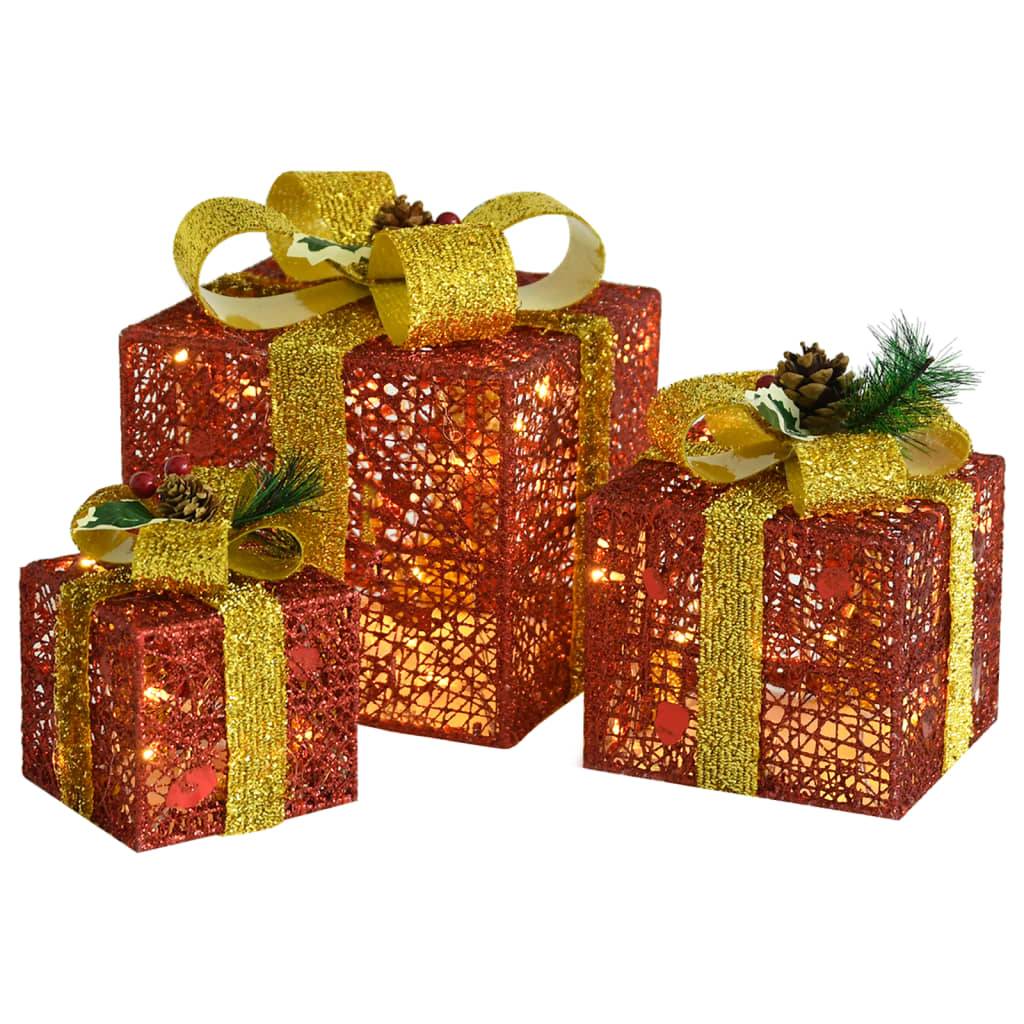 3 pcs Boîtes-cadeaux de Noël décoratives - Décoration Pour Noël Extérieur Intérieur-JU11973 - Image 1