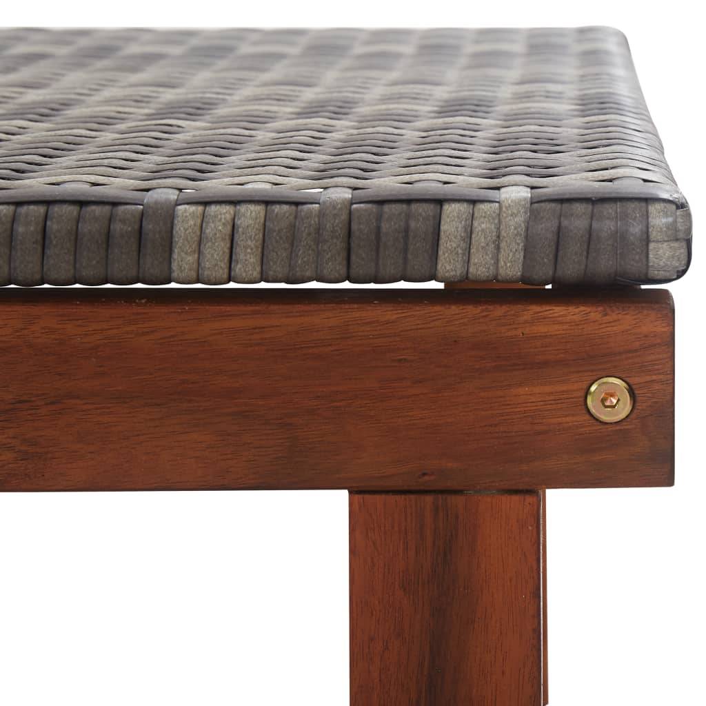 Chaise longue | Transat | Bain de soleil Résine tressée et bois d'acacia massif Gris - Image 7