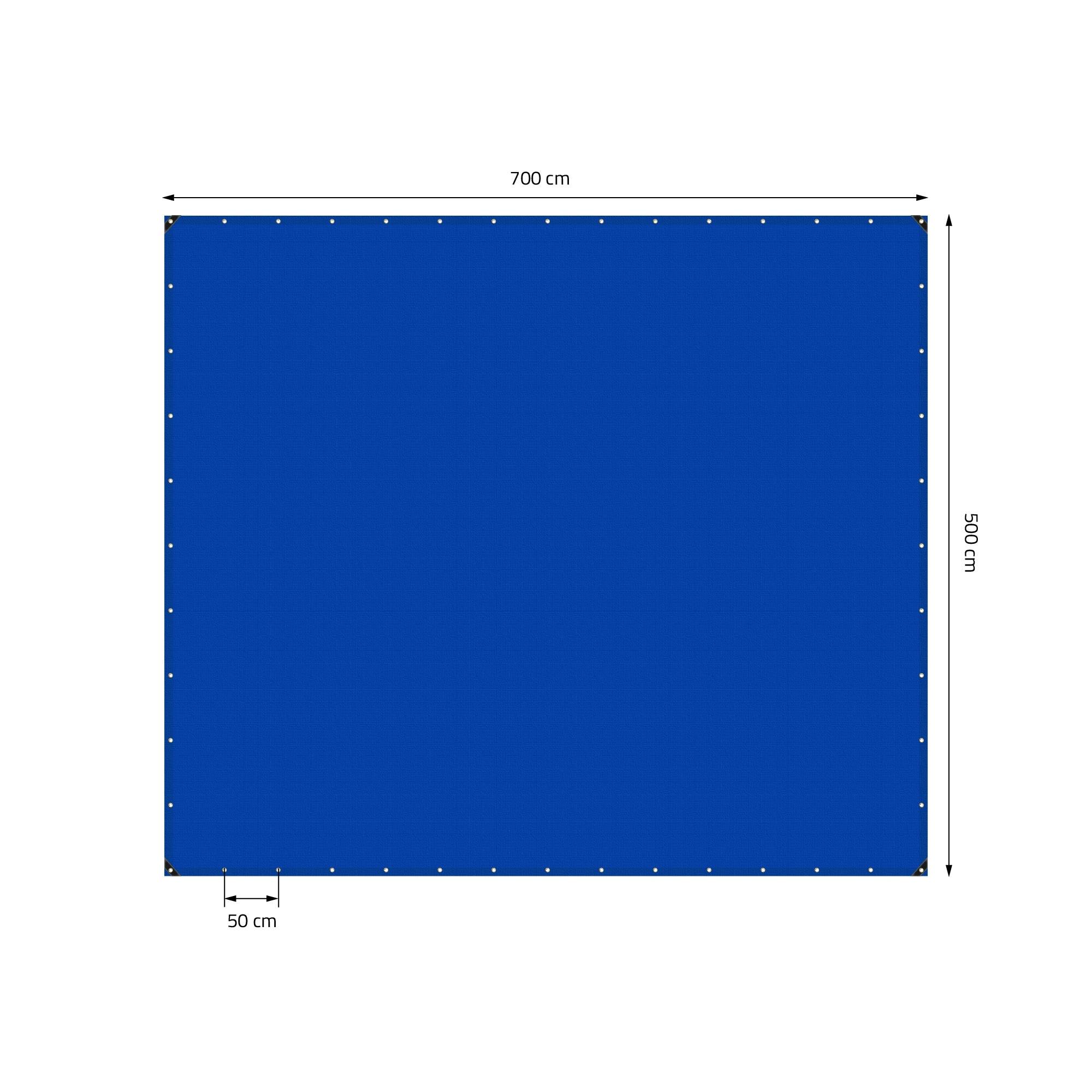 Ecd-Germany - Bâche de Protection Premium avec Œillets + 10 Crochets, 5x7m 35m², 650g/m², Bleu, Tissu PVC, Indéchirable, Imperméable - Image 5