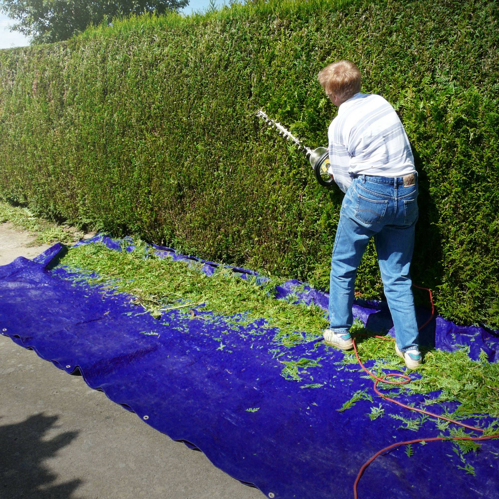 Ecd-Germany - Bâche de Protection Premium avec Œillets + 10 Crochets, 5x7m 35m², 650g/m², Bleu, Tissu PVC, Indéchirable, Imperméable - Image 7