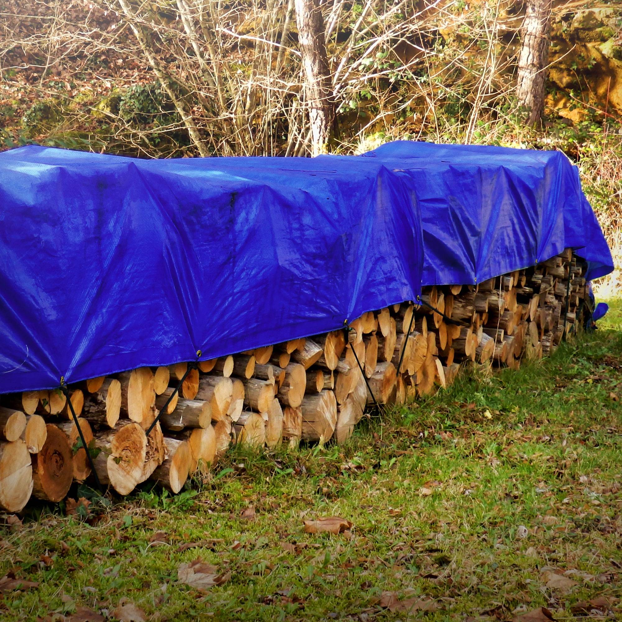 Ecd-Germany - Bâche de Protection Premium avec Œillets + 10 Crochets, 5x7m 35m², 650g/m², Bleu, Tissu PVC, Indéchirable, Imperméable - Image 9