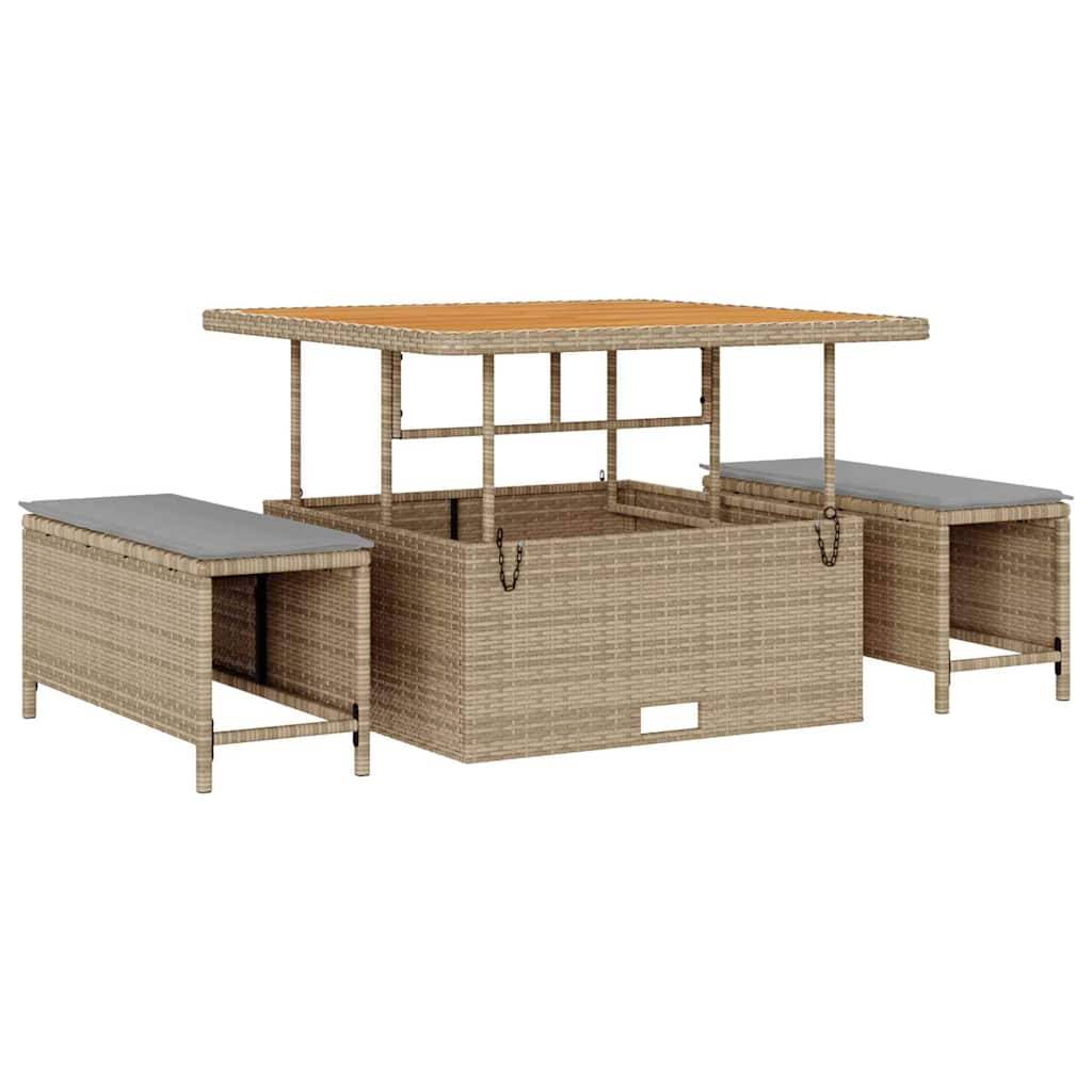 ComfortXL - Salon de Jardin Modulable 8 pcs Poly Rotin Tressé pour Extérieur Terrasse Beige – ComfortXL Outdoor Living - Image 7