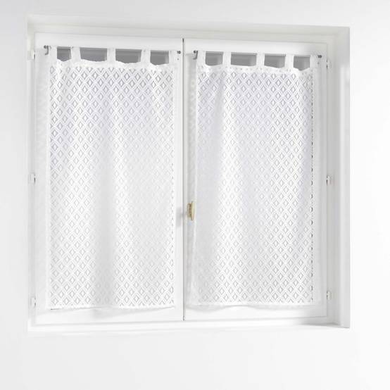 Paire de Voilages Maille "Odilia" 60x160cm Blanc - Image 1