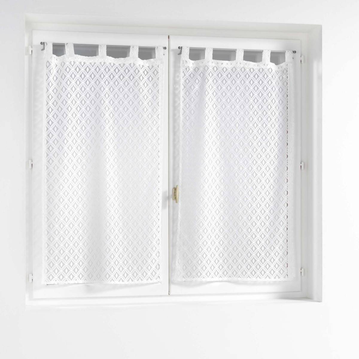 Paire de Voilages Maille "Odilia" 60x160cm Blanc - Image 1