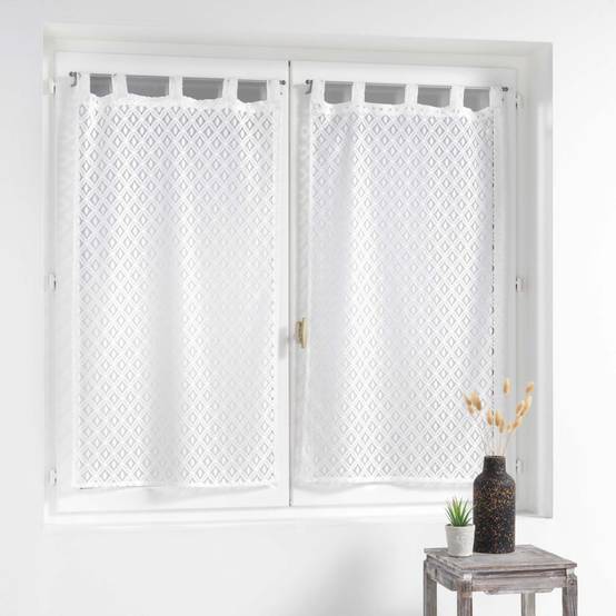 Paire de Voilages Maille "Odilia" 60x160cm Blanc - Image 3