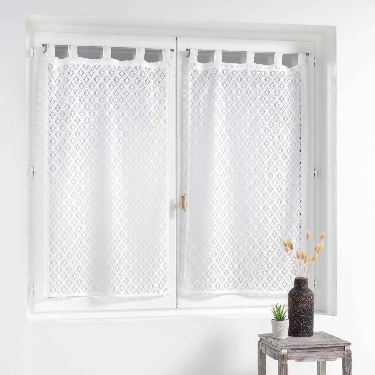 Paire de Voilages Maille "Odilia" 60x160cm Blanc - Image 3