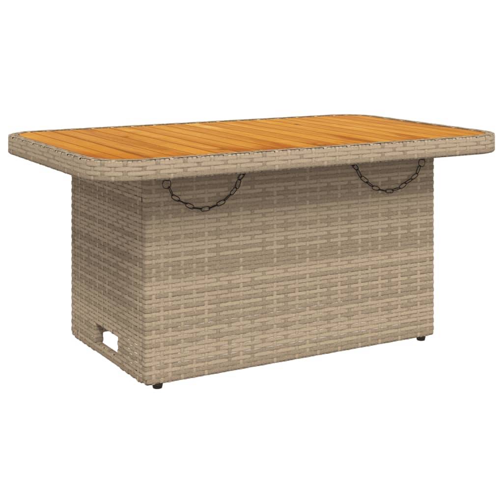 Ensemble canapé d'angle et table modulable en résine tressée pour balcon beige – ComfortXL Outdoor Living - Image 4