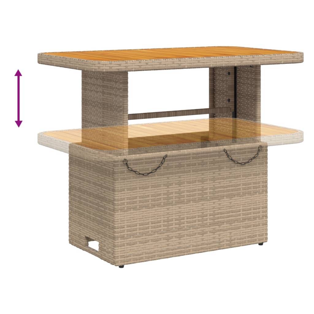 Ensemble canapé d'angle et table modulable en résine tressée pour balcon beige – ComfortXL Outdoor Living - Image 5