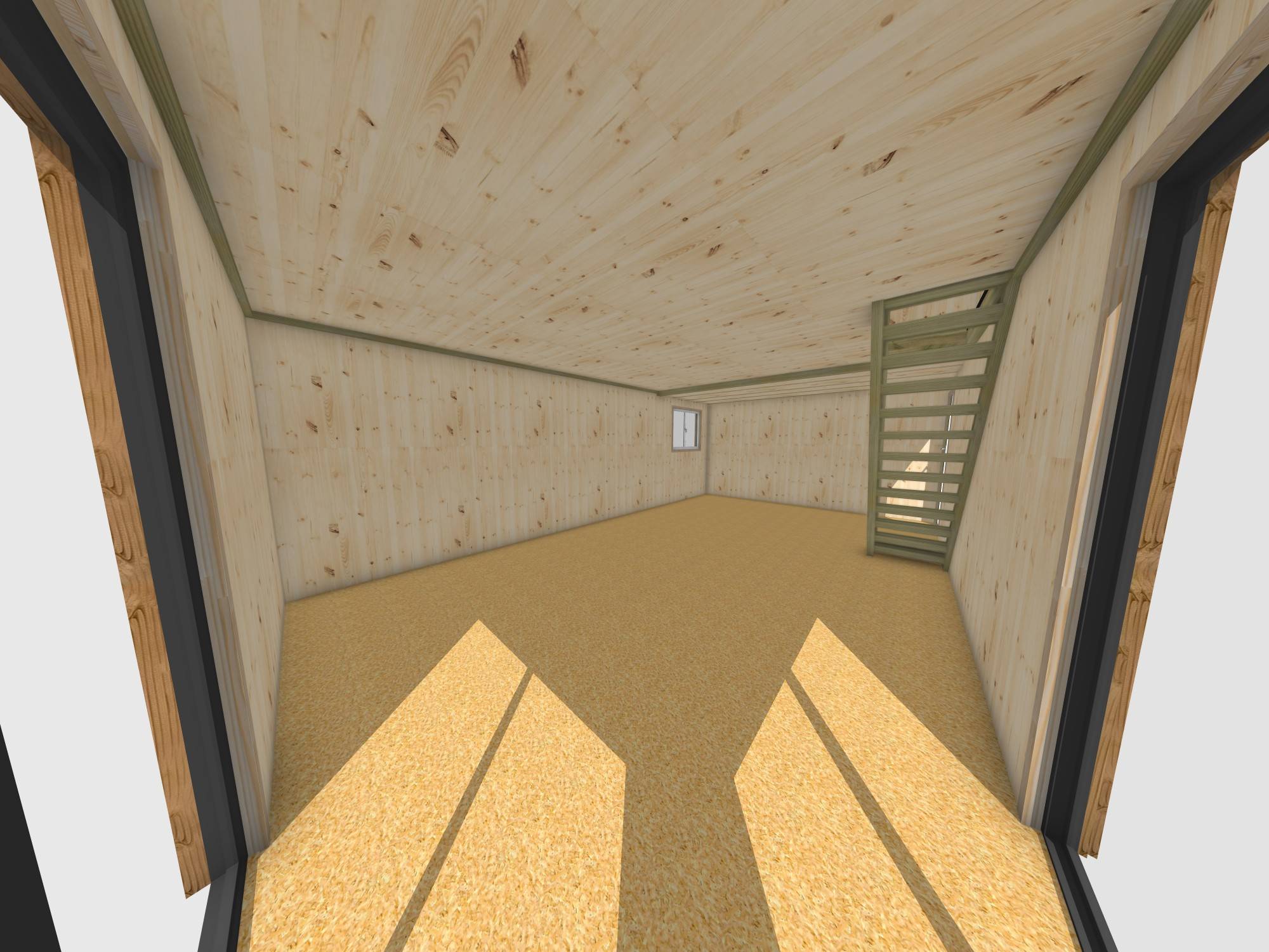 Studio de jardin RE2020 en bois 7,7 x 4,6 x 2,7 m / isolation RE2020 avec plancher isolé avec mezzanine et terrasse - Image 5