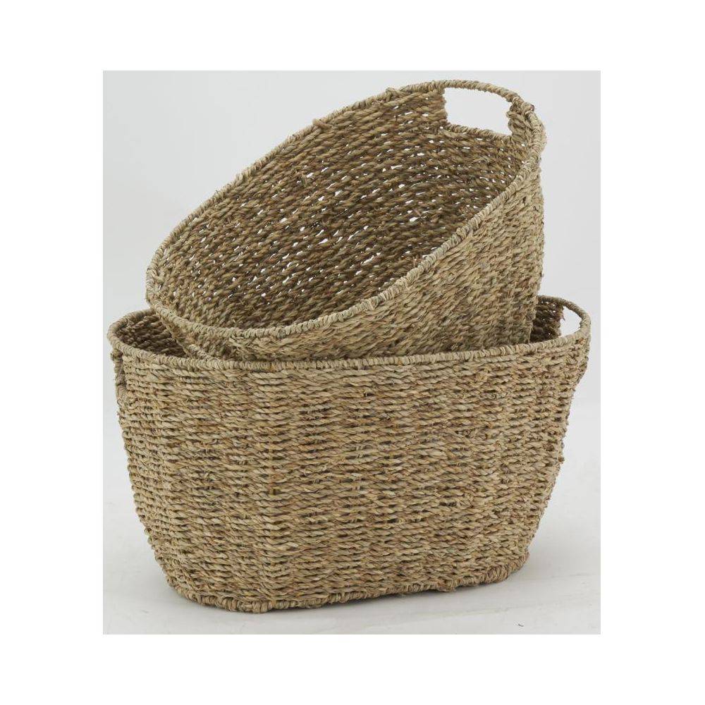 Aubry Gaspard - Corbeilles ovales en jonc et métal (lot de 2) - Image 4