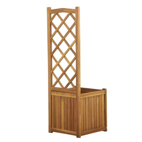 Jardinière avec treillis MIRI en bois d'acacia 43,5x43,5x130 cm Beau Rivage - Image 5