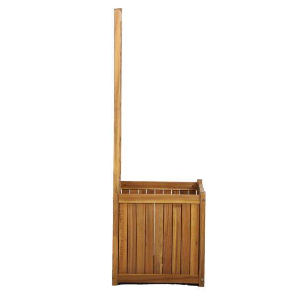 Jardinière avec treillis MIRI  en bois d'acacia 43,5x43,5x130 cm Beau Rivage - Image 4