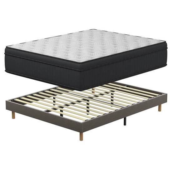 Ensemble matelas + sommier 140x190 cm, Mousse à mémoire de forme,épaisseur du matelas 25cm - Image 1