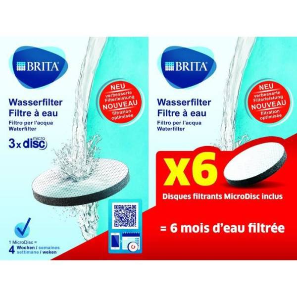 Cartouche BRITA - MicroDisc - Pack de 6 - 1 filtre  1 mois de filtration - Image 1