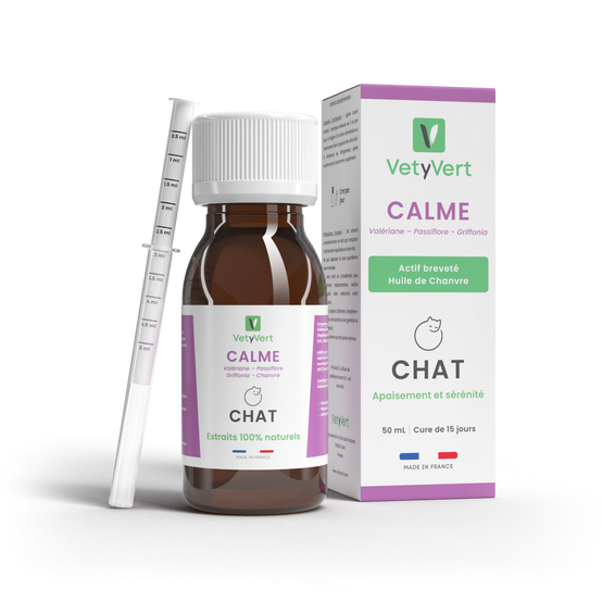 Complément alimentaire vétérinaire - Calme (anti-stress) chat 50 mL - VetyVert - Image 1