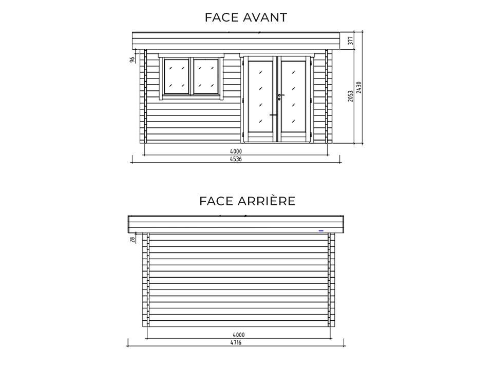 Direct Abris - Chalet de jardin bois JULIA - Epicéa - 16m² - 400 x 400 cm - Abri bois naturel - Image 4