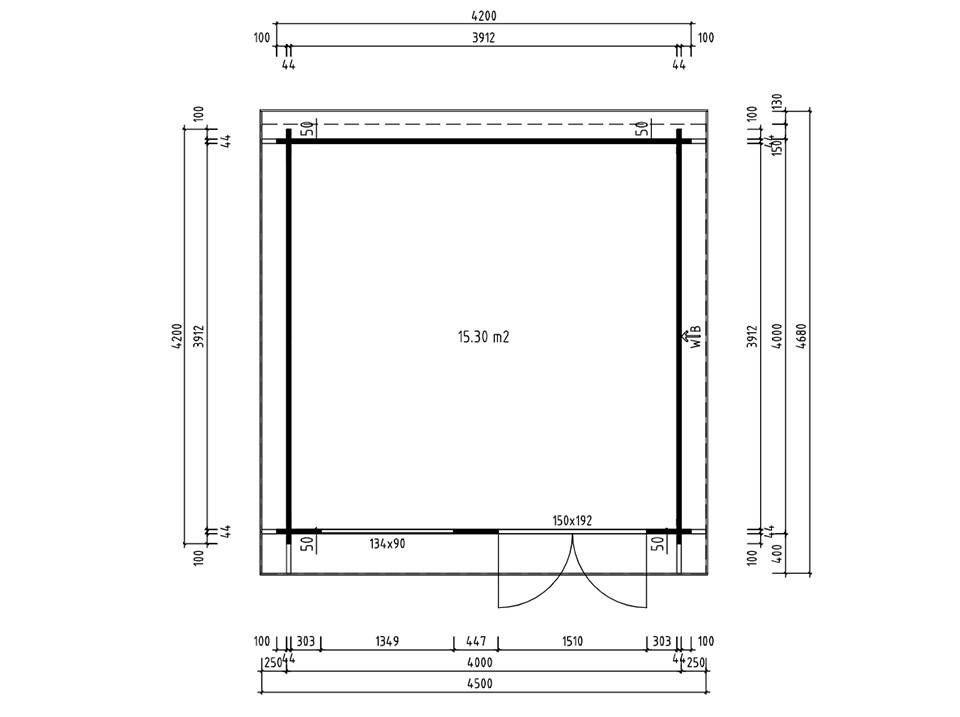 Direct Abris - Chalet de jardin bois JULIA - Epicéa - 16m² - 400 x 400 cm - Abri bois naturel - Image 3