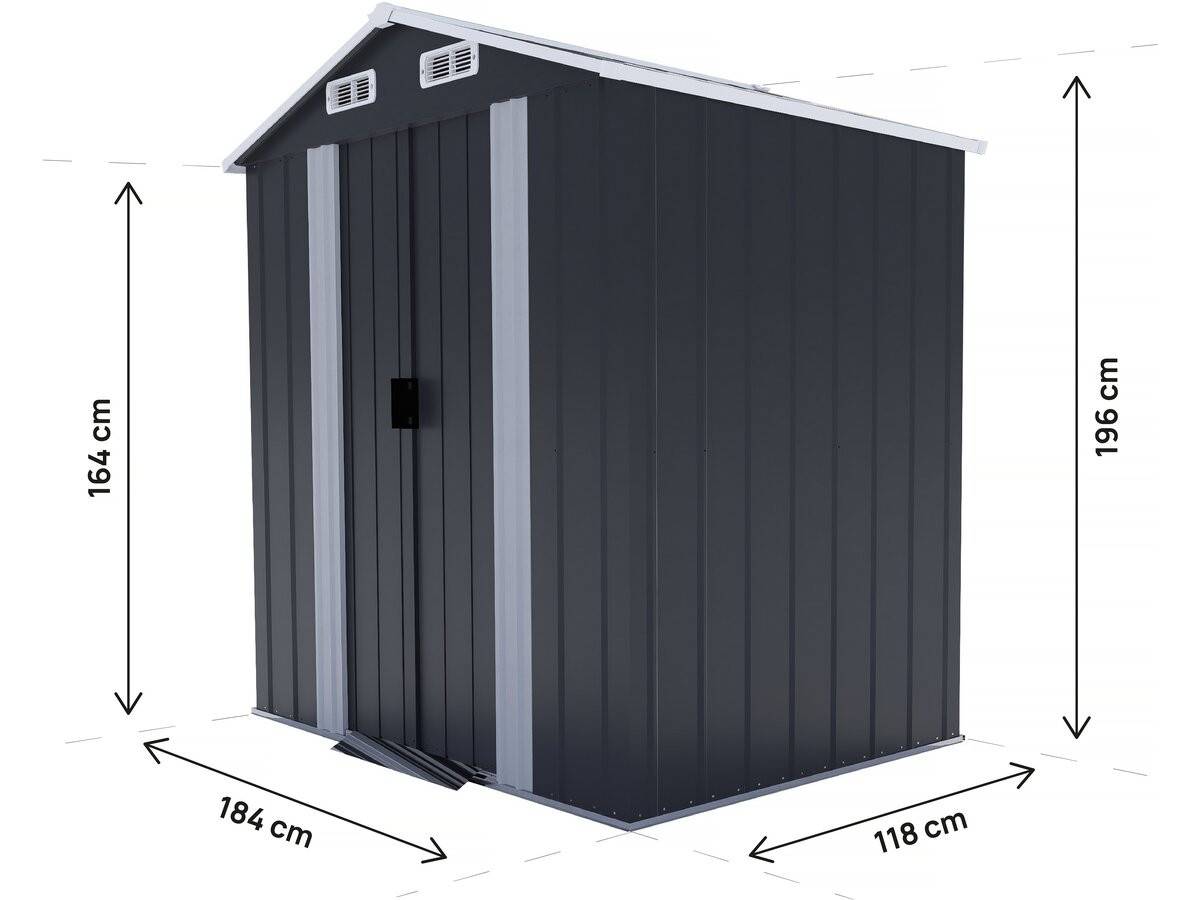 Habitat Et Jardin - Abri De Jardin En Métal Avec Porte Coulissante "boston" - 2,17 M² - Gris -habitat Et Jardin - Image 3