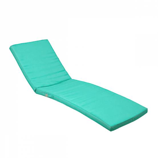 Coussin déhoussable pour bain de soleil, transat - 183 x 60 cm - Bleu turquoise - Linxor - Image 1