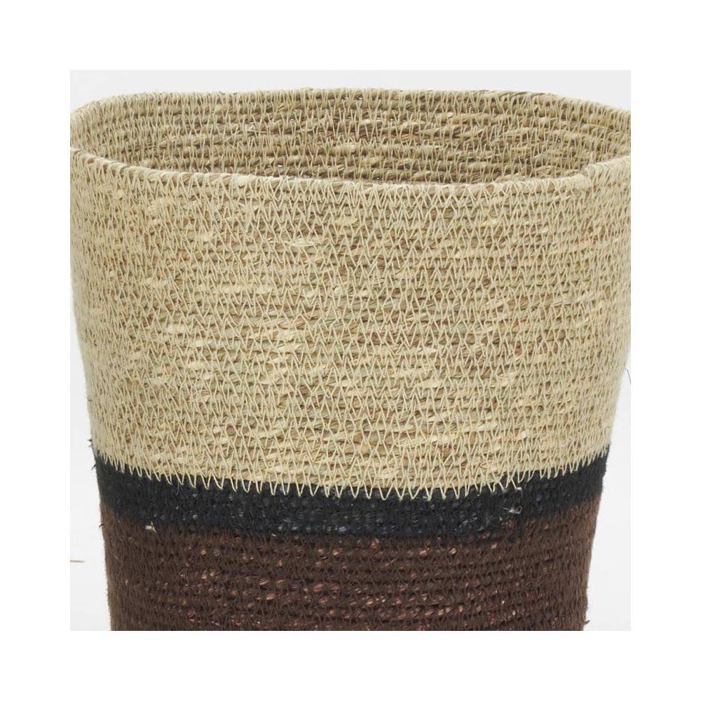 Aubry Gaspard - Cache-pots en jonc naturel et teinté marron - Image 3